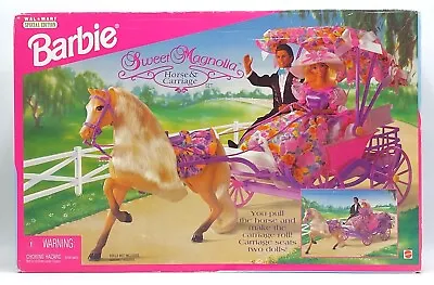 Buy 1996 Barbie Sweet Magnolia Horse & Carriage / Horse & Carriage Mattel 14407, NrfB • 197.29£