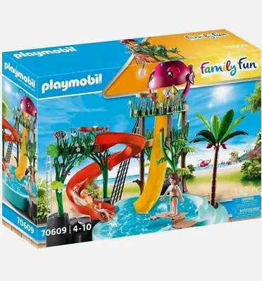 Buy Playmobil 70609 Family Fun Water Park With Slides	Damaged Box • 52.25£