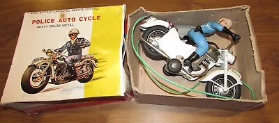 Buy BANDAI HONDA POLICE AUTOMATIC CYCLE W/ Original Tin Motorcycle Toy Box • 139.92£