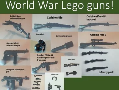 Buy Lego -compatible World War Guns For Minifigures - Realistic Quality! MP40 Etc • 0.99£