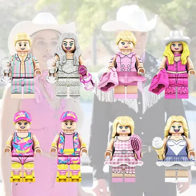 Buy 8 Pcs Barbie Building Blocks Pink Boyfriend Figure Car Ornament Table Decoration • 11.75£