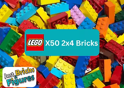 Buy BRAND NEW X50 Genuine LEGO 2x4 Bricks | X100 LEGO 3001 | Random Colour Joblot • 8.99£