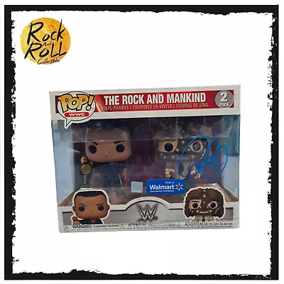 Buy WWE The Rock & Mankind Funko Pop! 2 Pack Walmart Exclusive - Signed By Mick Fole • 65.99£