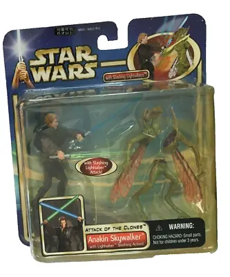 Buy Anakin Skywalker Lightsaber Slashing Action Attack Of The Clones Hasbro Sealed • 11.49£