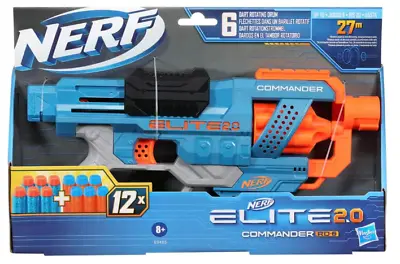 Buy Nerf Elite 2.0 Commander RD-6 Blaster, 12 Official Nerf Darts, Hasbro Toy Gun • 9.97£