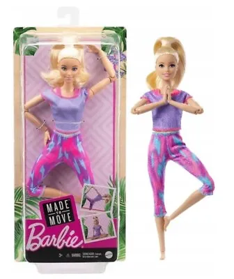 Buy Barbie Doll Made To Move Gymnast Blonde Yoga GXF04 • 51.21£
