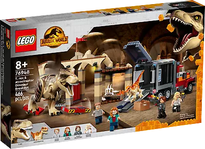 Buy LEGO Jurassic World T. Rex & Atrociraptor Dinosaur Breakout Set 76948 New Sealed • 99.97£