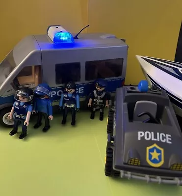 Buy PLAYMOBIL POLICE Figures And Vehicles Job Lot Bundle - Police Boat And Van Used • 9.99£