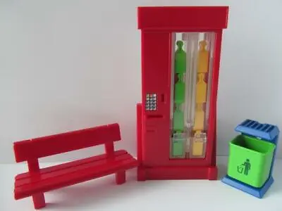 Buy Playmobil Dollshouse/airport/hotel Extra: Vending Machine, Bench & Bin NEW • 11.99£
