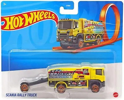 Buy Hot Wheels Track Fleet Scania Rally Truck (Yellow) GKC33 • 8.99£