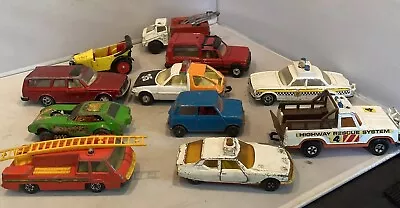 Buy Lot Of 11 Diecast Playworn Vehicles Corgi Matchbox Superkings Jaguar Police Car  • 4.99£