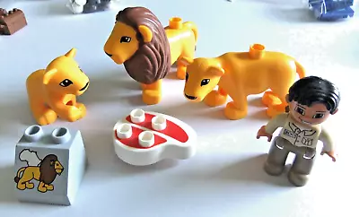 Buy Lego Duplo Lion Lioness Cub Tiger Family Zoo Safari Animals With Accessories • 1.99£