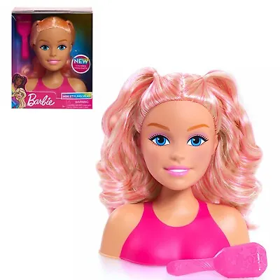 Buy Barbie 14cm Mini Styling Head With Pink Brush To Create Fabulous Hairstyles • 13.99£