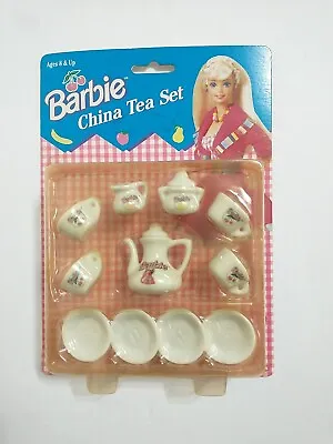 Buy NEW Vintage 1994 Mattel Barbie 13pc China Tea Set Miniature Doll Dishes Chilton • 9.64£