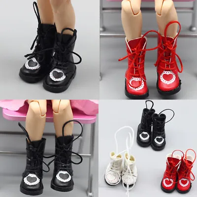 Buy 1Pair PU Leathers 1/8 Dolls Boots Shoes For 1/6 Dolls Blythe Licca JbDoll ^^i • 3.48£