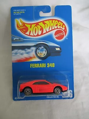 Buy Hot Wheels 1991 Collector # 226 Ferrari 348 Met Black 5spk Wheels Sealed In Card • 9.99£