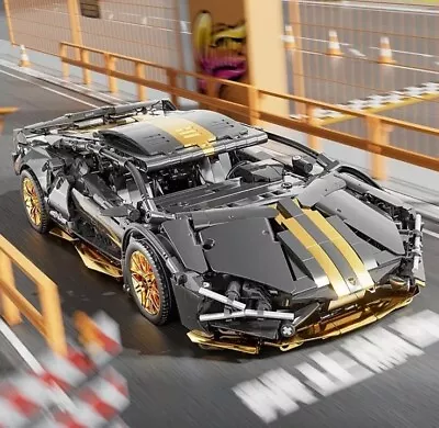 Buy Building Blocks Technic Race Car Block Set Gold Plated Lamborghini New Sealed • 36.99£