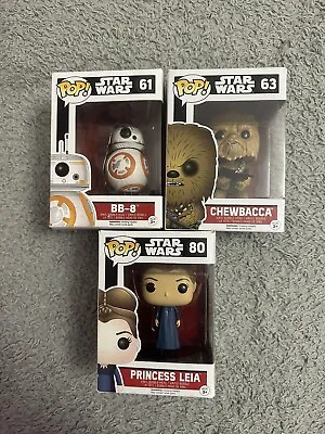 Buy Star Wars The Force Awakens Funko Pop Bundle Princess Leia, Chewbacca, BB-8 • 25£