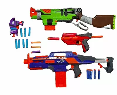 Buy Nerf Gun Bundle 4 Guns Slingfire, Mega Hotshot, Fortnite, Rapid Strike CS18 • 5.50£