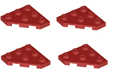 Buy LEGO 4 Dark Red Wing Plates Building Plates Wedge 3x3 Cut Corners 2450 4504285 • 2.56£