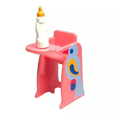 Buy Playmobil    Nursery / Dolls House - Pink Highchair & Babies Bottle  -  NEW • 3.50£