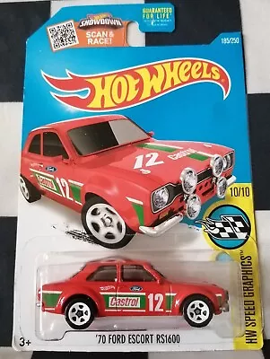 Buy 2015 Hot Wheels 70 Ford Escort RS1600 HW Speed Graphics Long Card 185/250 #10/10 • 9.99£