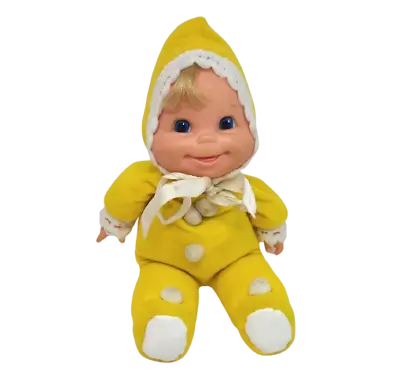 Buy Vintage 1970 Mattel Baby Beans Doll Booful Yellow + White Pajamas + Bonnet Toy • 63.61£
