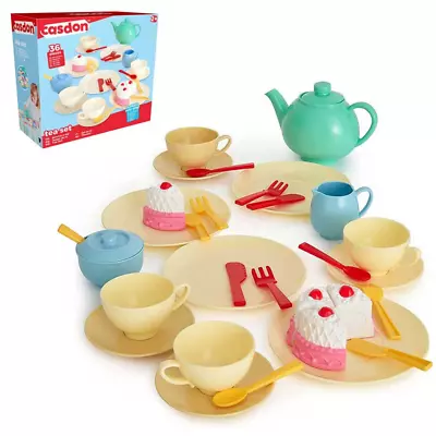 Buy Casdon Tea Set Role Pretend Play Kids Childrens Toy Playset Fun Gift 36 Pieces • 11.99£