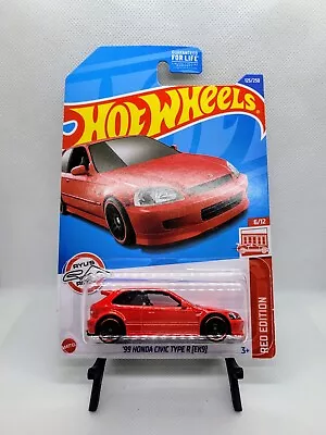 Buy Hot Wheels Red Edition, 99 Honda Civic Type R EK9 RED, 6/12  • 55£
