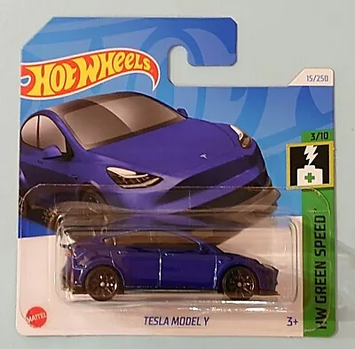 Buy Hot Wheels 2024. Tesla Model Y. HW Green Speed. New Collectable Toy Model Car. • 4£