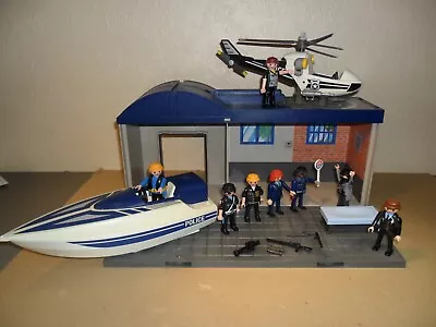 Buy PLAYMOBIL POLICE SET (Boat,Helicopter,Police Station,Accessories,Figures) • 10.49£