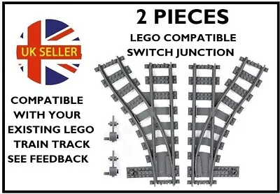 Buy Lego Compatible Train Track Switch Junction X2 • 10.99£
