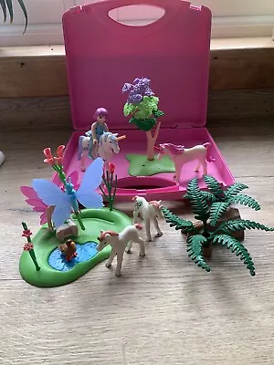Buy Playmobil Fairy Princess With Unicorns In Pink Carry Case • 6.95£