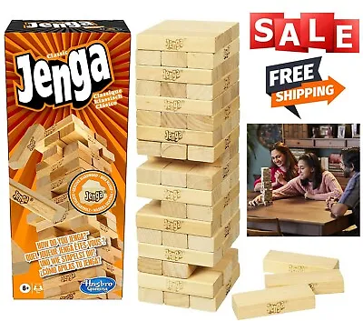 Buy Classic Jenga Game From Hasbro Stacking Wooden Block Game New - 54 Pieces • 12.98£