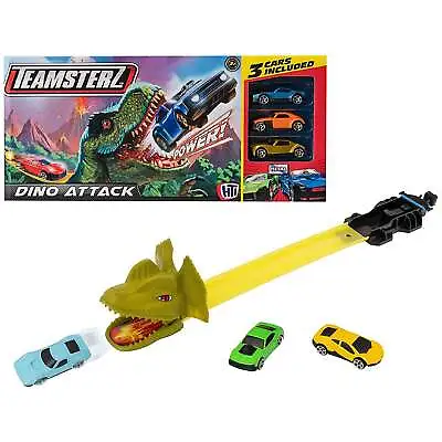 Buy Dinosaur Race Track Launcher With 3 Cars Teamsterz Dino Attack Racing Toy • 11.99£