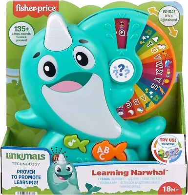 Buy Fisher Price Linkimals Learning Narwhal 135+ Songs Sounds & Phrases New Toy 18m+ • 39.99£