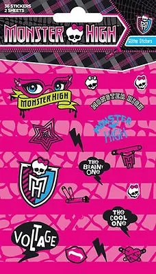 Buy Monster High Fangs Are Fantastic Logos Glitter Sticker Pack • 1.95£
