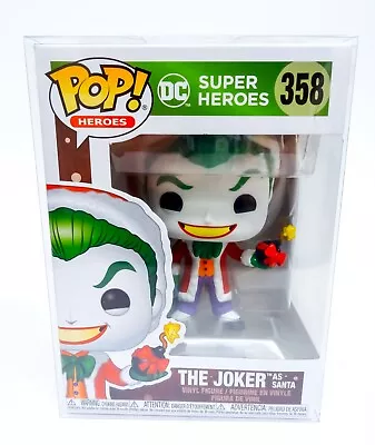 Buy DC Super Heroes The Joker As Santa 358 Funko Pop Vinyl + Pop Protector  • 39.99£