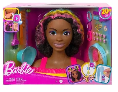 Buy Mattel Barbie Totally Hair Deluxe Styling Head Black Toy • 45.62£
