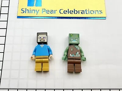 Buy Lego Minecraft Drowned Zombie And Gold Legs Steve Minifigures • 2.65£