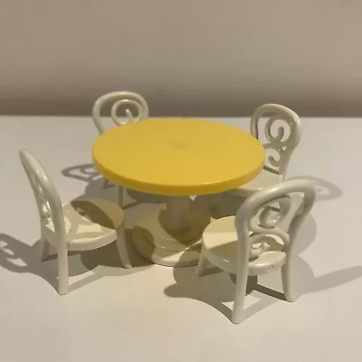 Buy Unused Playmobil Dollshouse Furniture: Dining Room Table & Chairs - Yellow White • 6£