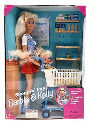 Buy 1995 Shopping Fun Barbie & Kelly 2 Doll Set / Mattel 15756, Unused, Original Packaging • 71.84£