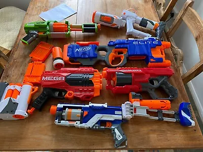 Buy Large Job Lot Bundle Of NERF Guns And Parts  - Including Mega And Hyper Fire • 15£