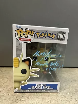 Buy Funko Pop Games Pokemon Meowth  780 Signed By Matthew Sussman • 85£