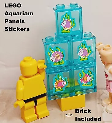Buy LEGO Fish Tank Aquarium 5 Fish Windows Free Stand Brick Clear See Thru Seaweed • 4.97£