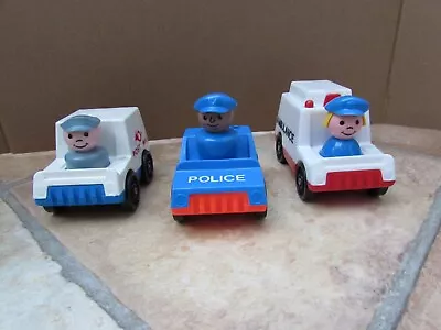 Buy Vintage Fisher Price Little People 3 Vehicles And Figures Set • 12.50£