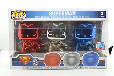 Buy Superman Metallic 3 Pack DC Heroes Funko Pop • 21.49£