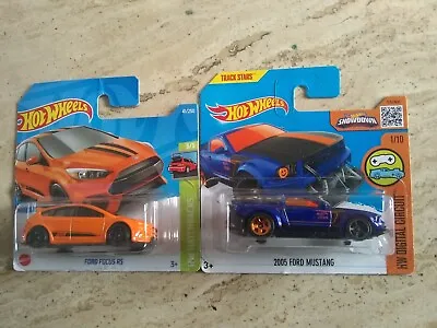 Buy Hot Wheels X2 Ford Focus RS '16 Orange / Ford Mustang Blue 2005. 1:64Short Cards • 3.49£