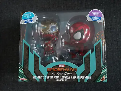 Buy Marvel Hot Toys Far From Home Mysterio’s Iron Man Illusion And SpiderMan Cosbaby • 29.99£