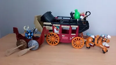 Buy Joblot -Fisher Price Great Adventure Stagecoach And Viking's Fury Playset • 39.99£